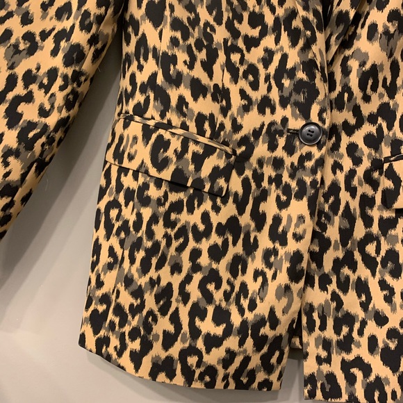 Halogen Taupe Animal Print Single Button Blazer - Picture 8 of 8